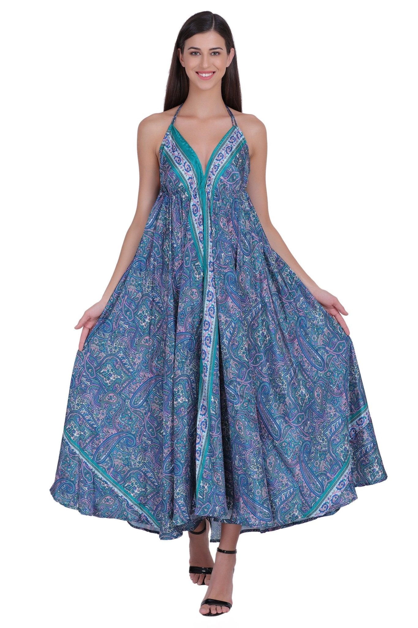 inc silk dress Silk Maxi Dress w/ Adjustable Tie One Size Fits Most AB16052 C1 / One Size Fits Most