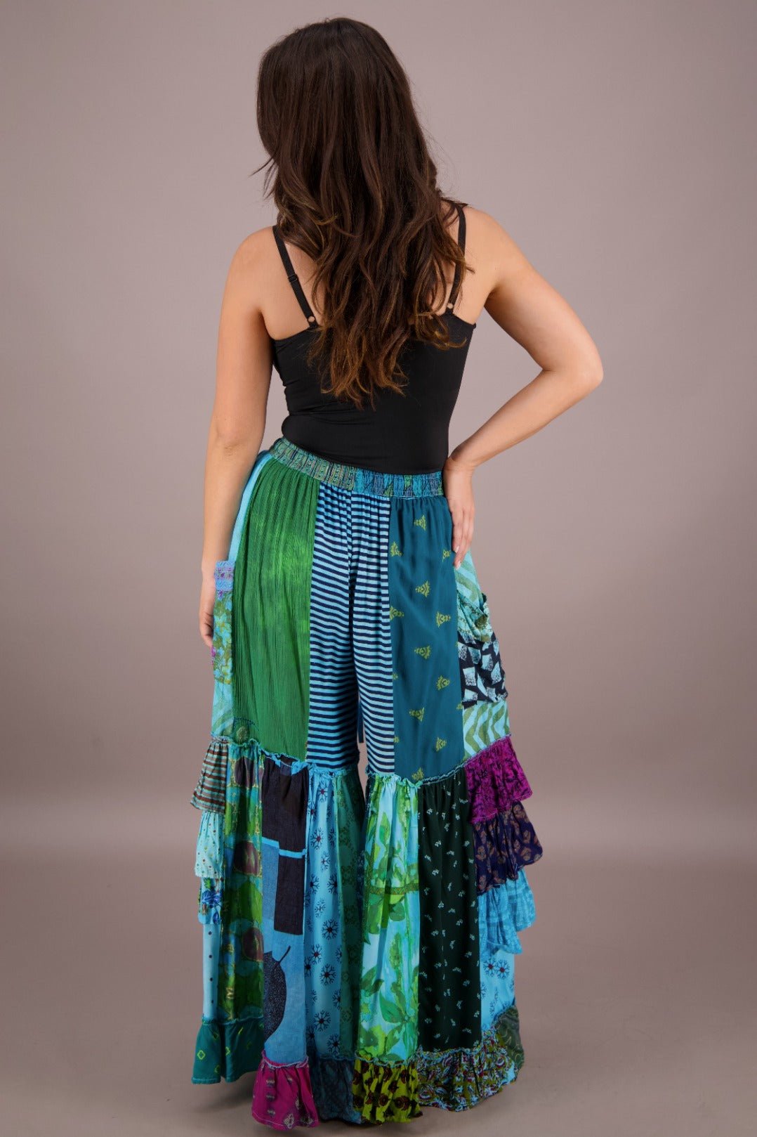 Palazzo Pants Patchwork PAT - 3272 - Advance Apparels Inc