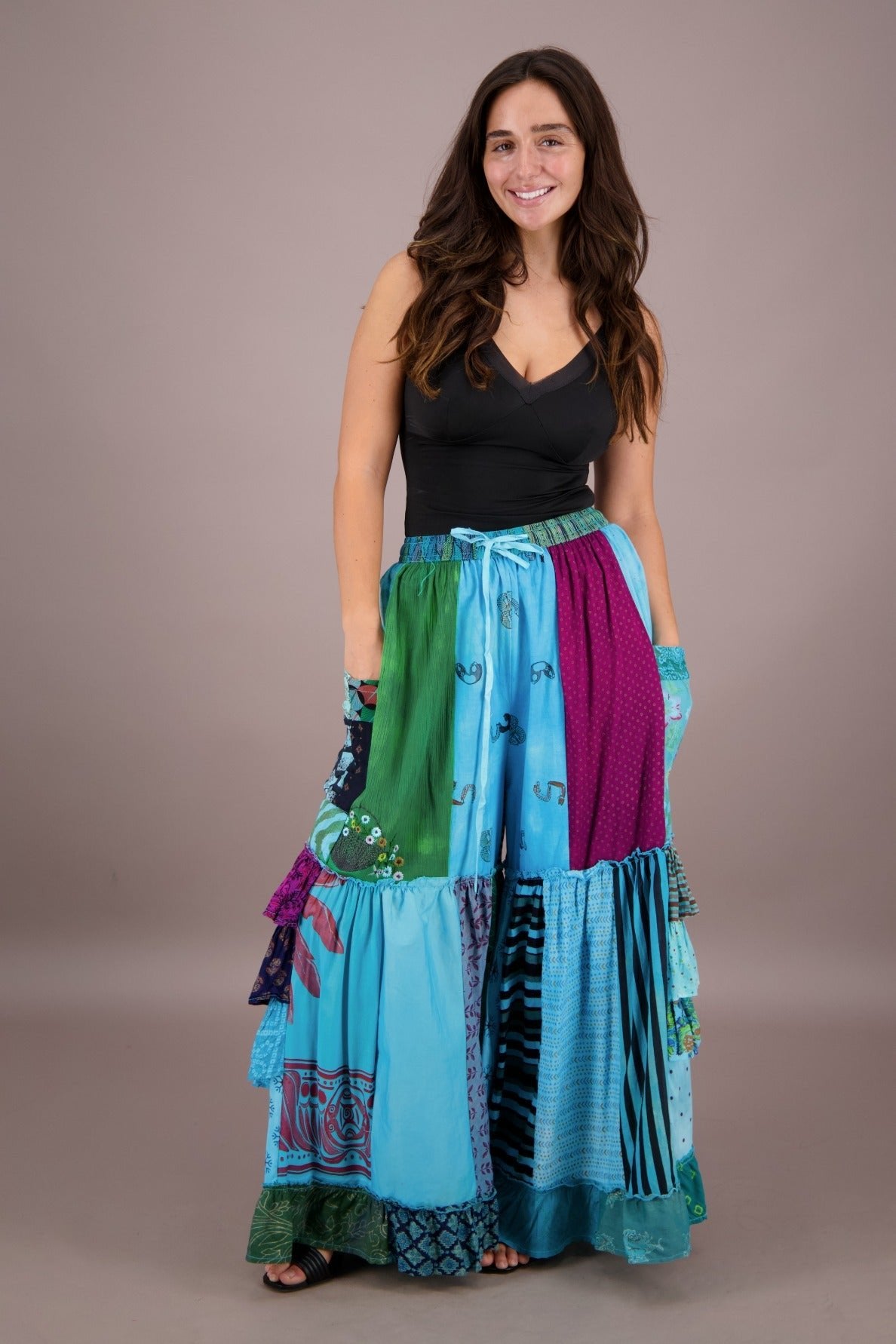 Palazzo Pants Patchwork PAT - 3272 - Advance Apparels Inc