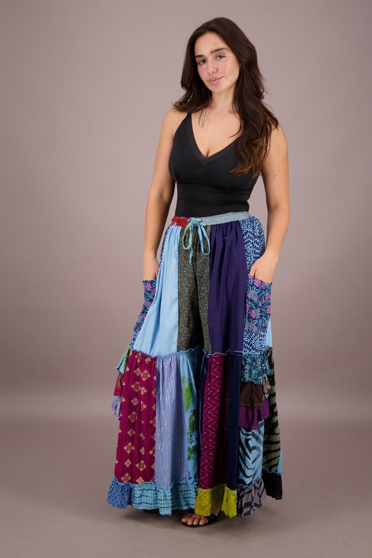 Palazzo Pants Patchwork PAT - 3272 - Advance Apparels Inc