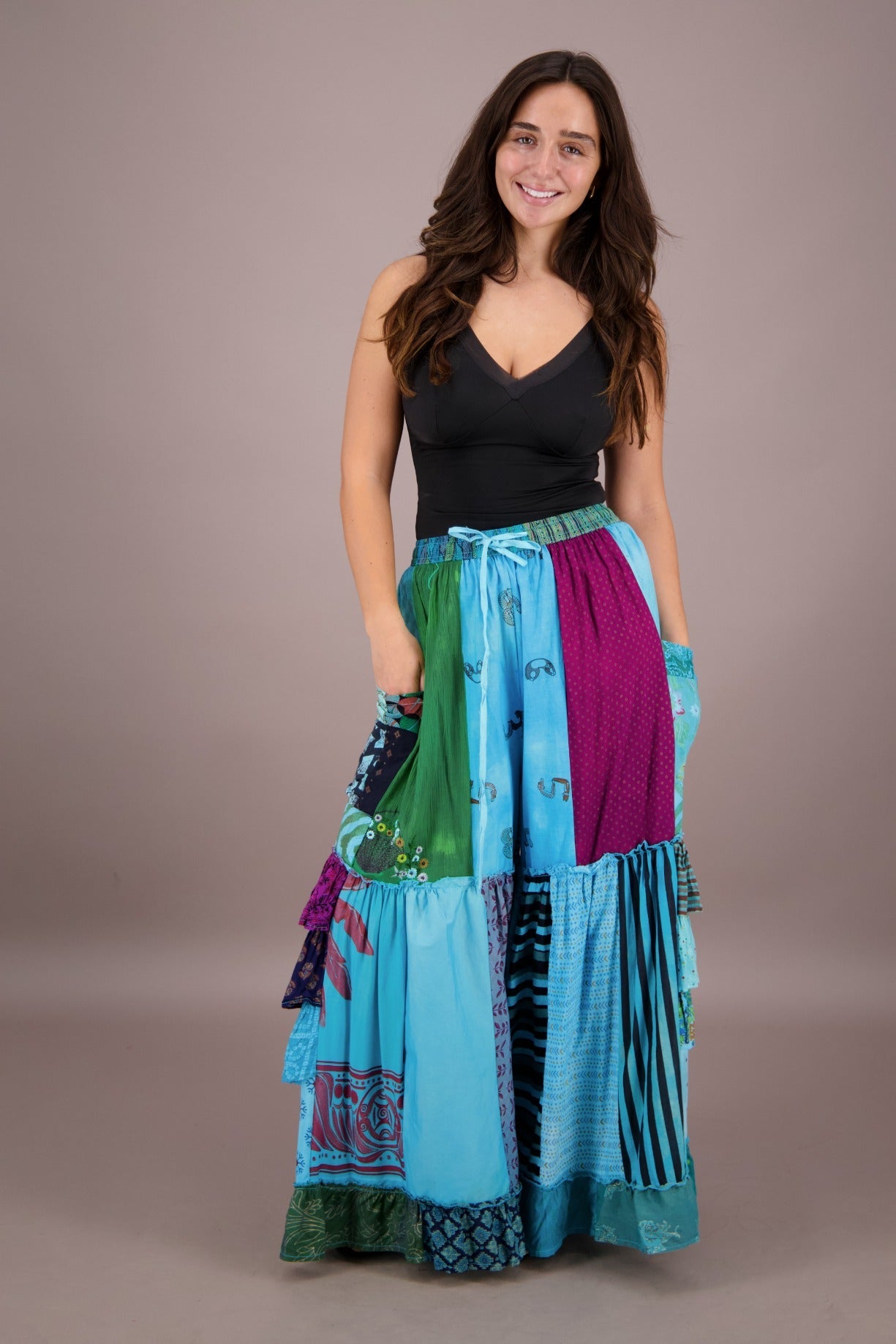 Palazzo Pants Patchwork PAT - 3272 - Advance Apparels Inc