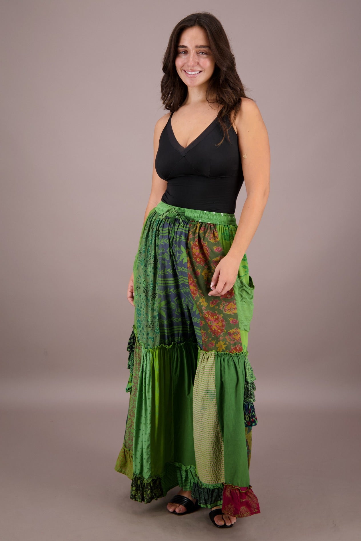 Palazzo Pants Patchwork PAT - 3272 - Advance Apparels Inc