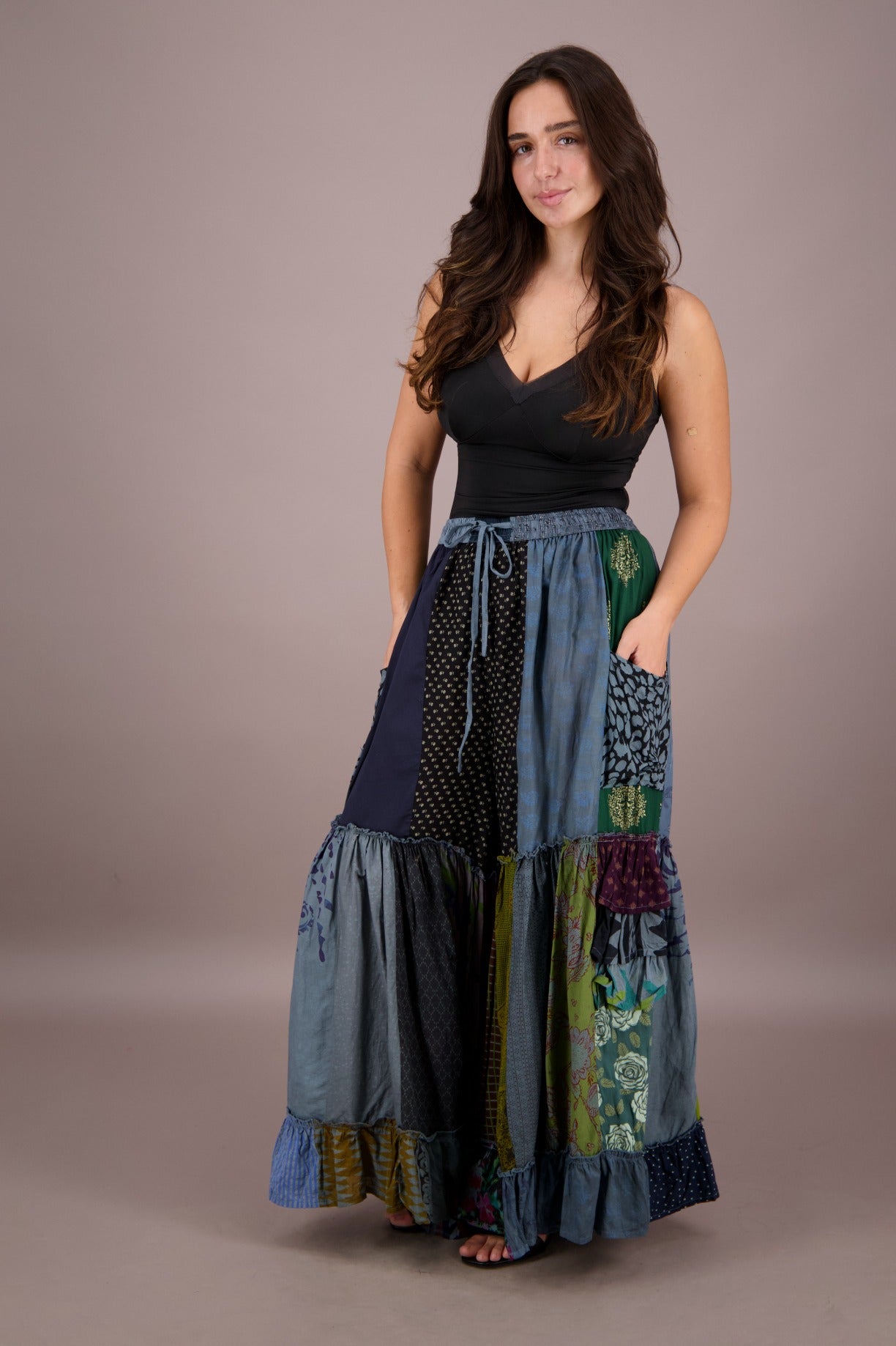 Palazzo Pants Patchwork PAT - 3272 - Advance Apparels Inc