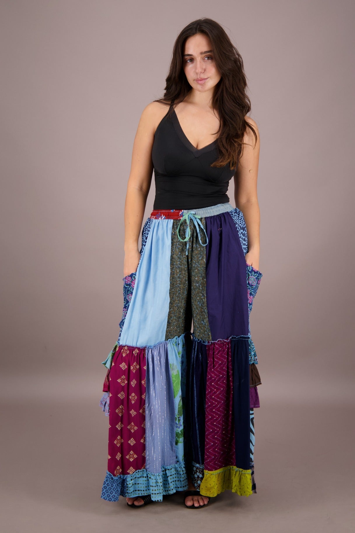 Palazzo Pants Patchwork PAT - 3272 - Advance Apparels Inc
