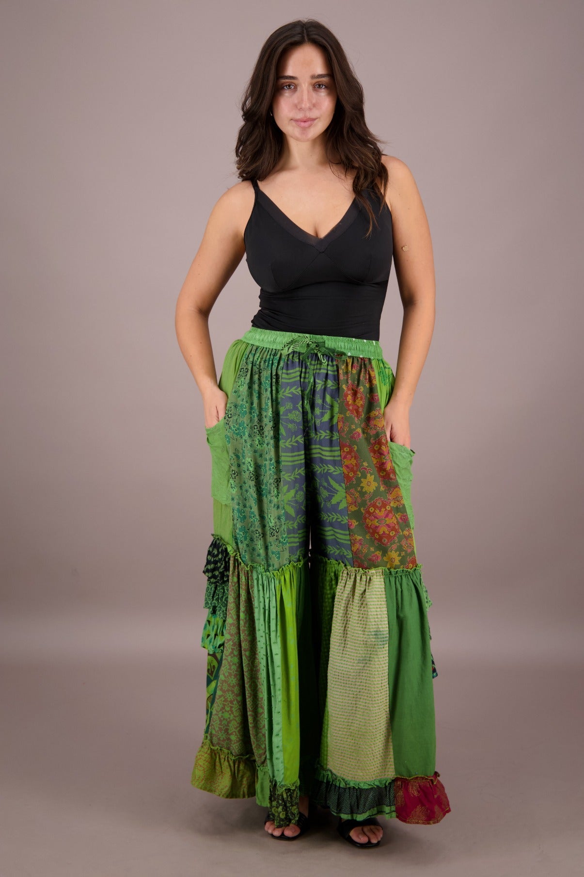 Palazzo Pants Patchwork PAT - 3272 - Advance Apparels Inc