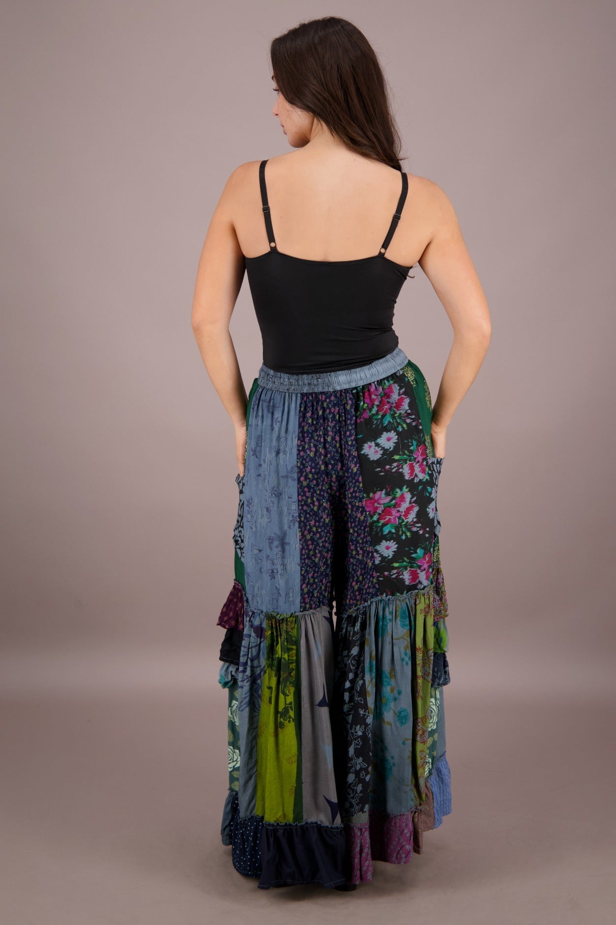 Palazzo Pants Patchwork PAT - 3272 - Advance Apparels Inc