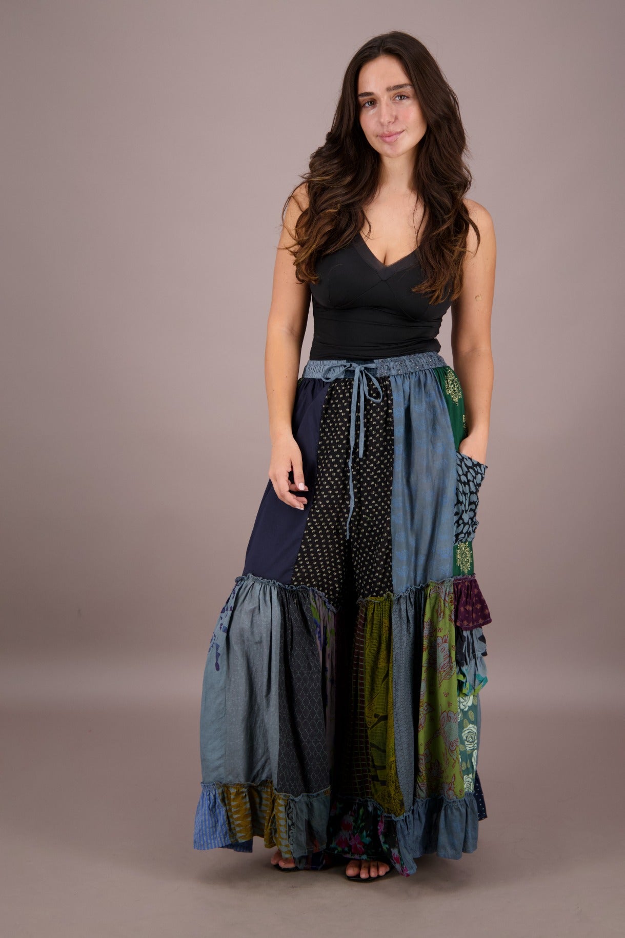 Palazzo Pants Patchwork PAT - 3272 - Advance Apparels Inc