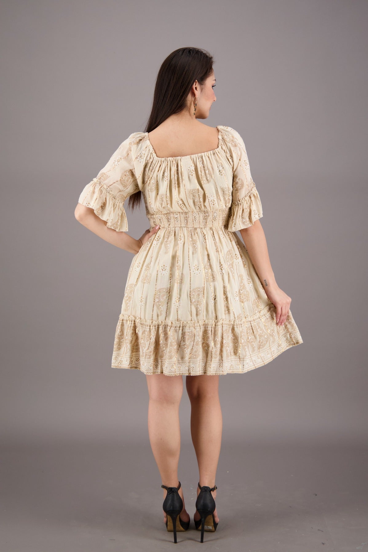 Pastel Paisley Short Sleeve Dress 24942 - Advance Apparels Inc