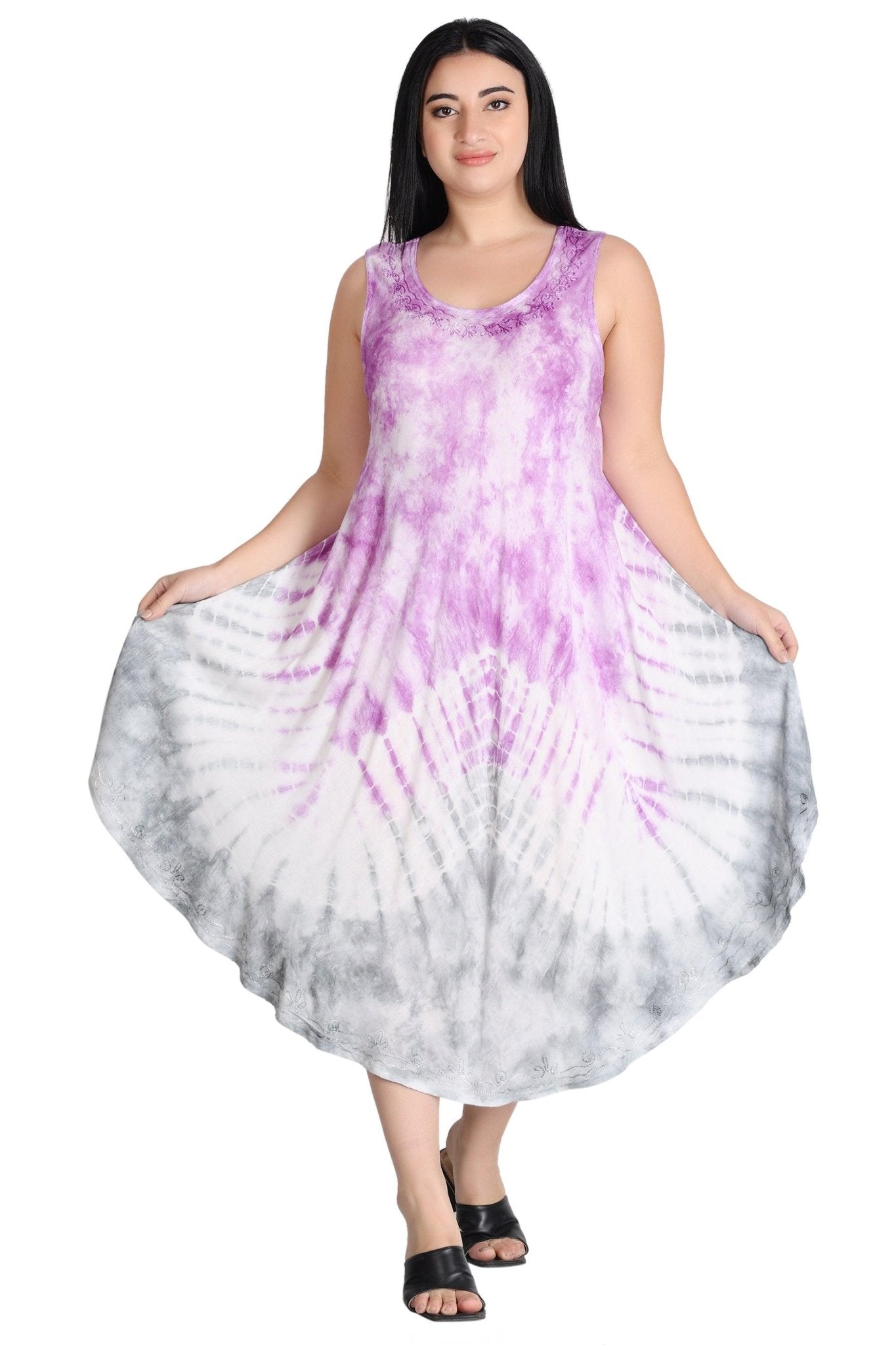 Pastel Tie Dye Dress 482155R Grey / One Size Fits Most