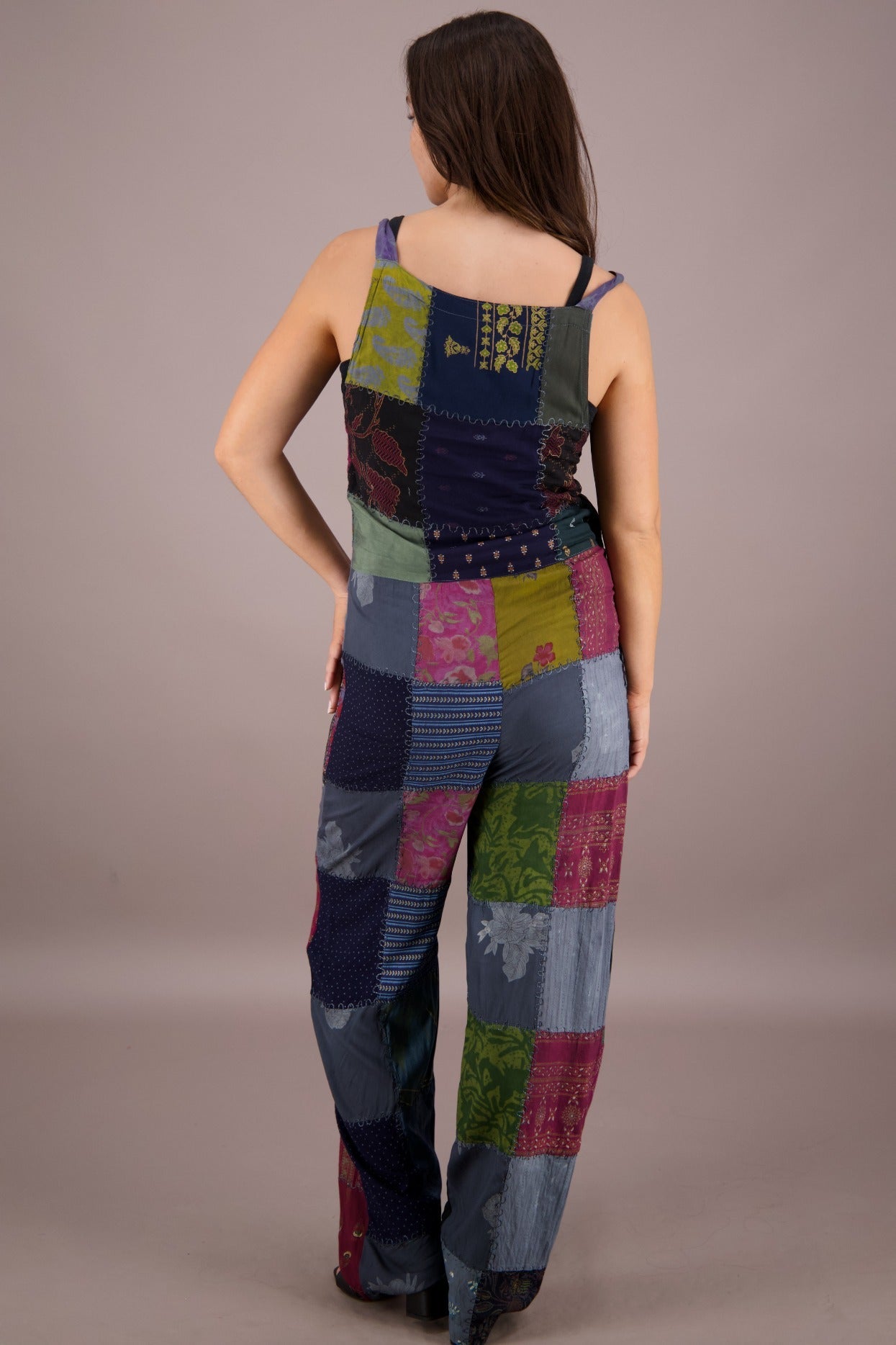 Patchwork Overalls w/ Pockets PAT - 3292 - Advance Apparels Inc