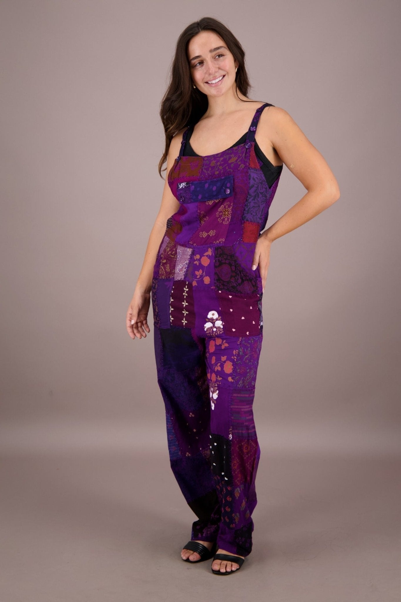 Patchwork Overalls w/ Pockets PAT - 3292 - Advance Apparels Inc