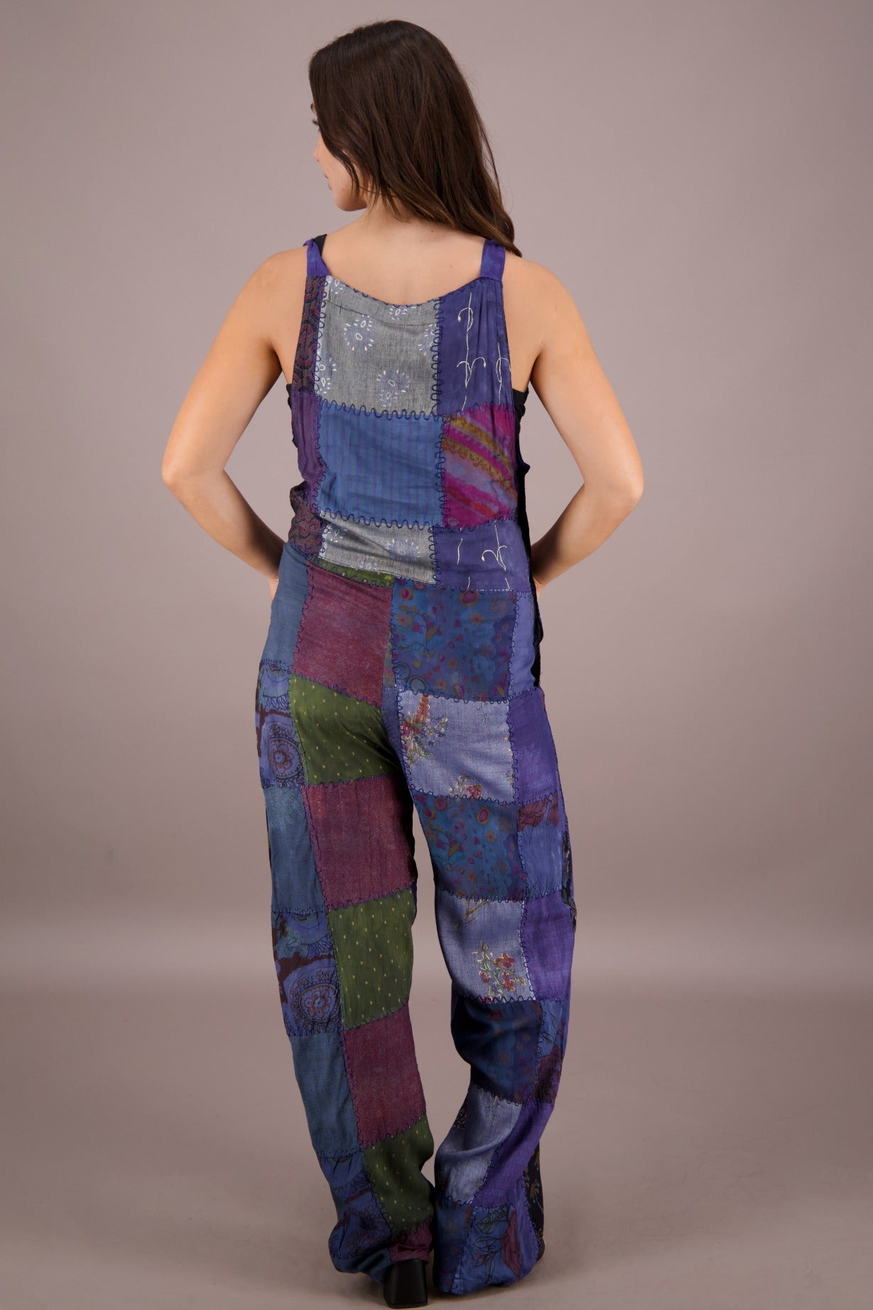 Patchwork Overalls w/ Pockets PAT - 3292 - Advance Apparels Inc