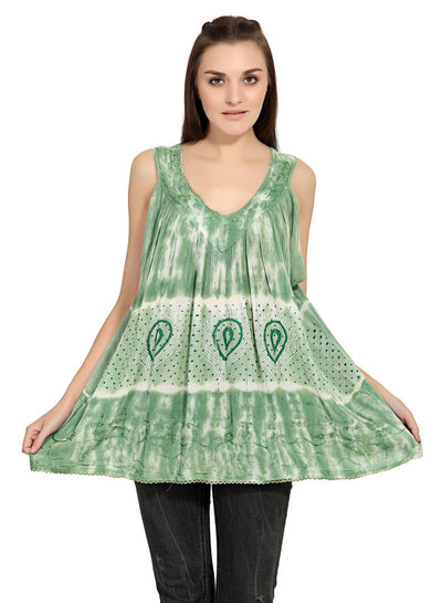 Peacock Feather Sequins Tank Top 19238 - Advance Apparels Inc