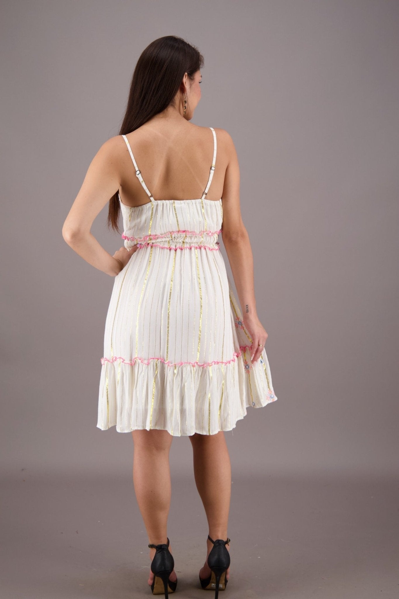 Petal Breeze Embroidered Midi 24735 - Advance Apparels Inc