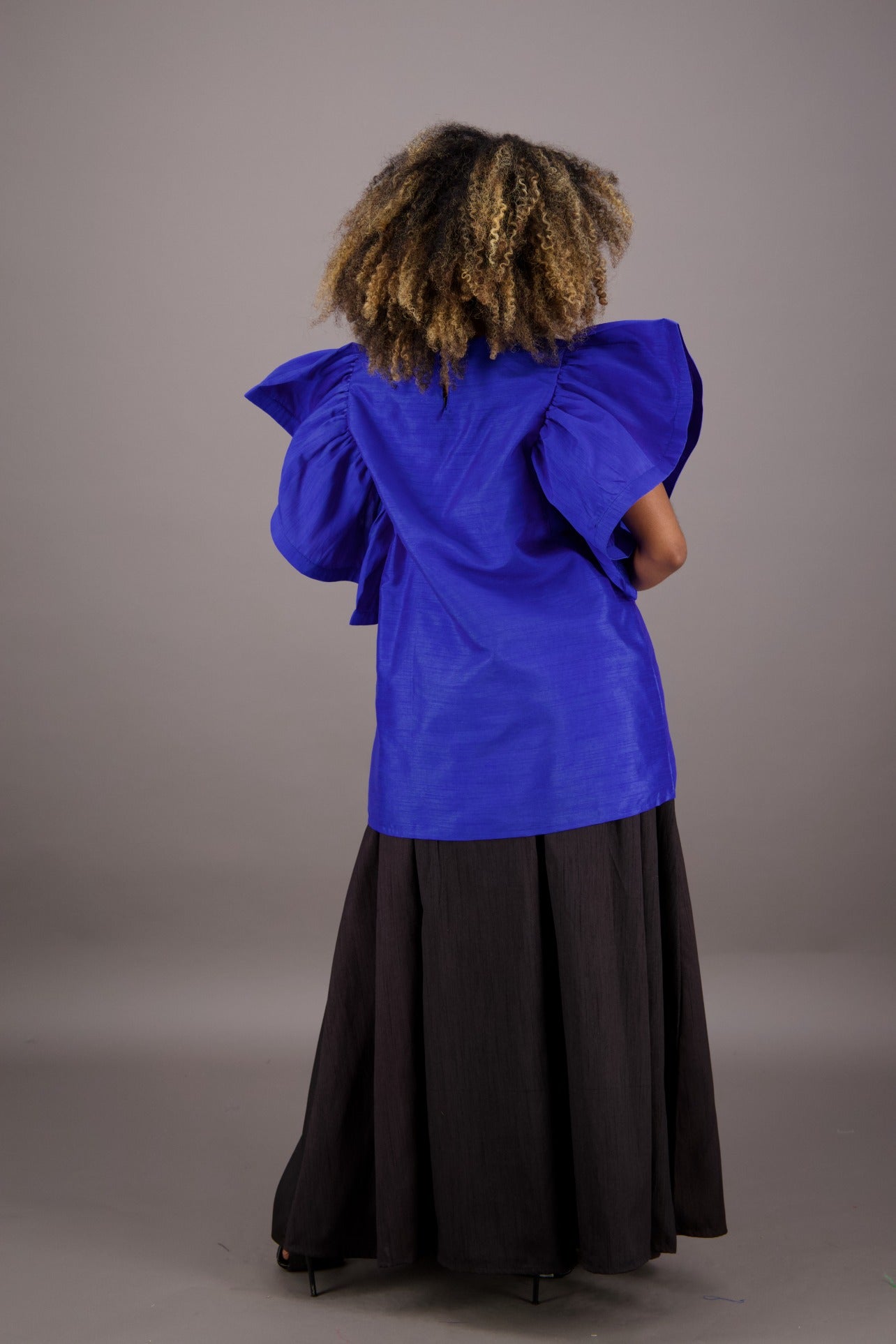 Petal Sleeve Solid Color Blouse AT - 2470 - Advance Apparels Inc