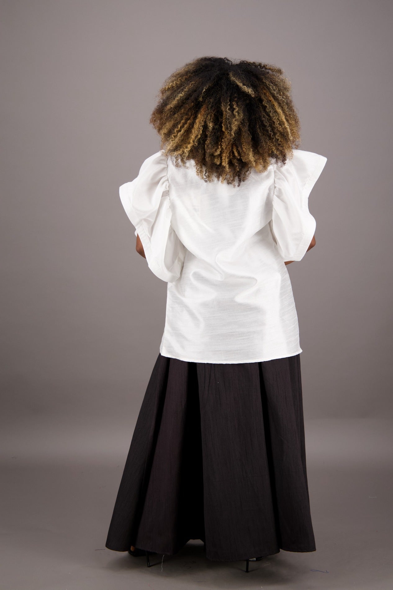 Petal Sleeve Solid Color Blouse AT - 2470 - Advance Apparels Inc