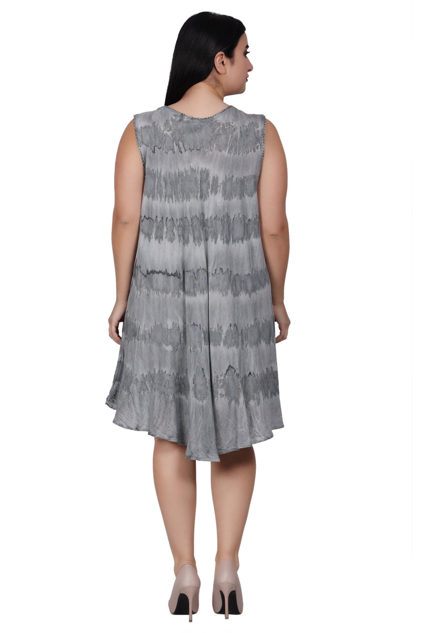 Pineapple Block Print Tie Dye Dress 362203RD - Advance Apparels Inc