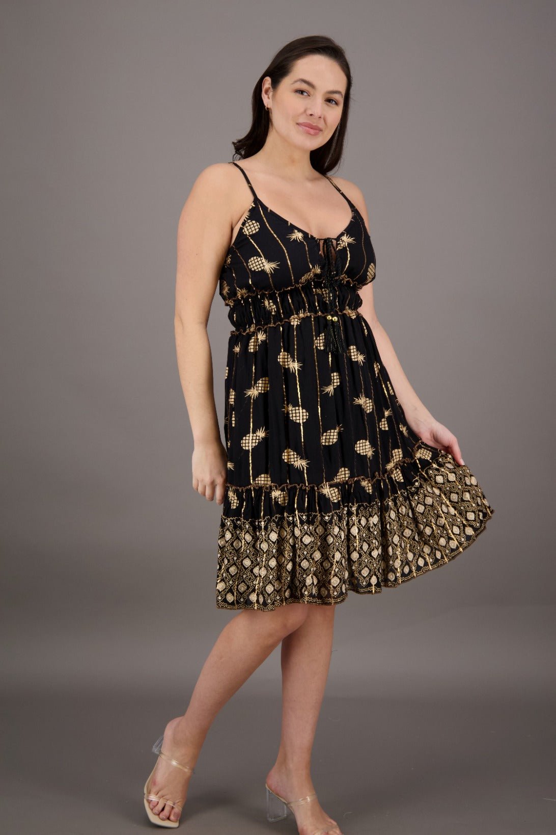 Pineapple Gleam Boho Dress 23951 - Advance Apparels Inc