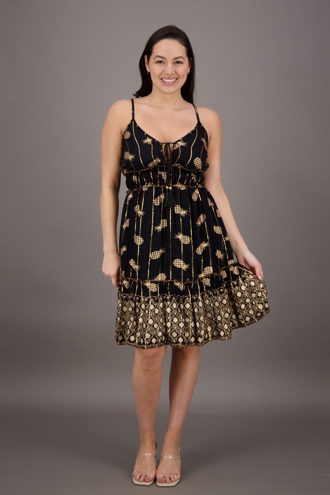Pineapple Gleam Boho Dress 23951 - Advance Apparels Inc