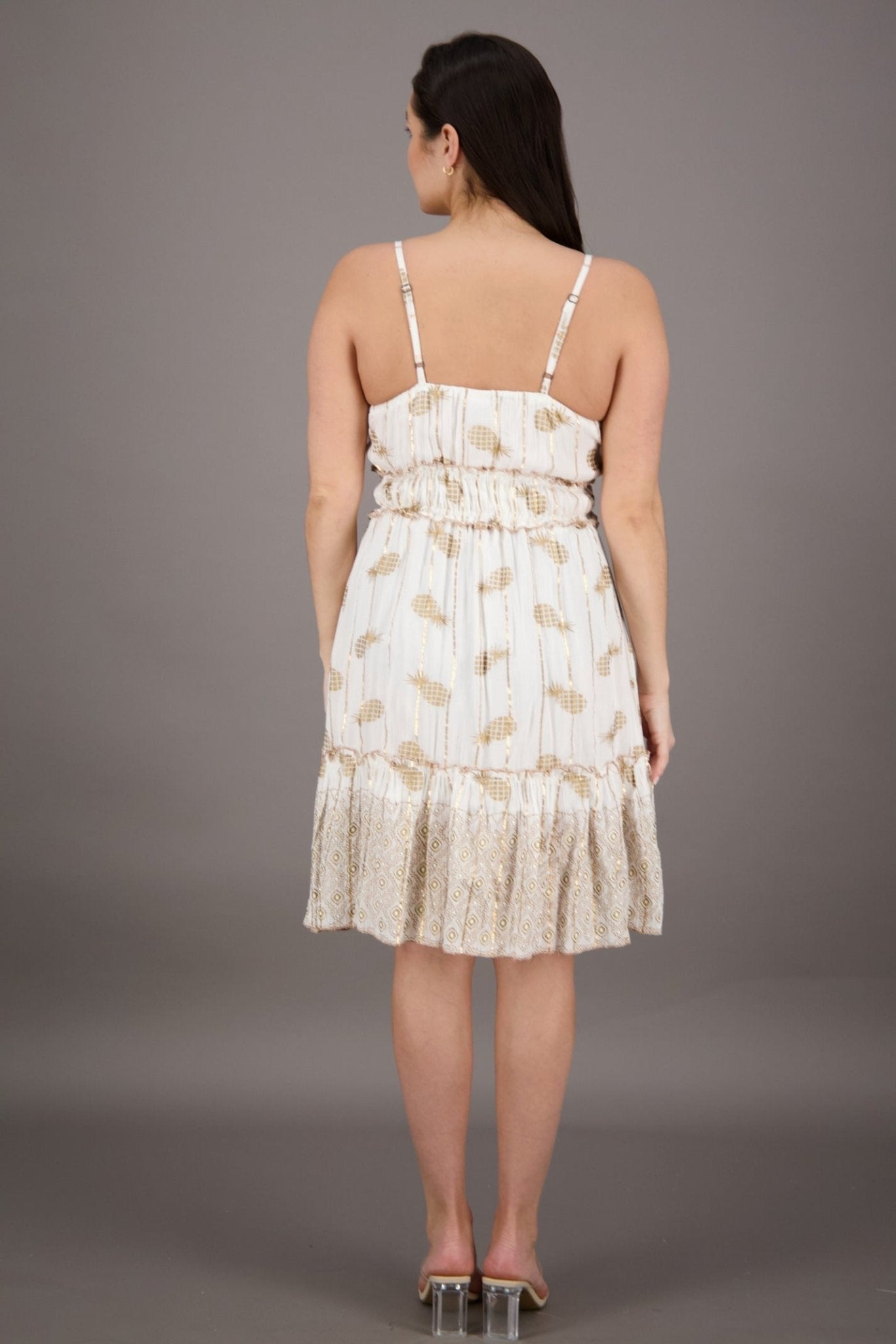 Pineapple Gleam Boho Dress 23951 - Advance Apparels Inc