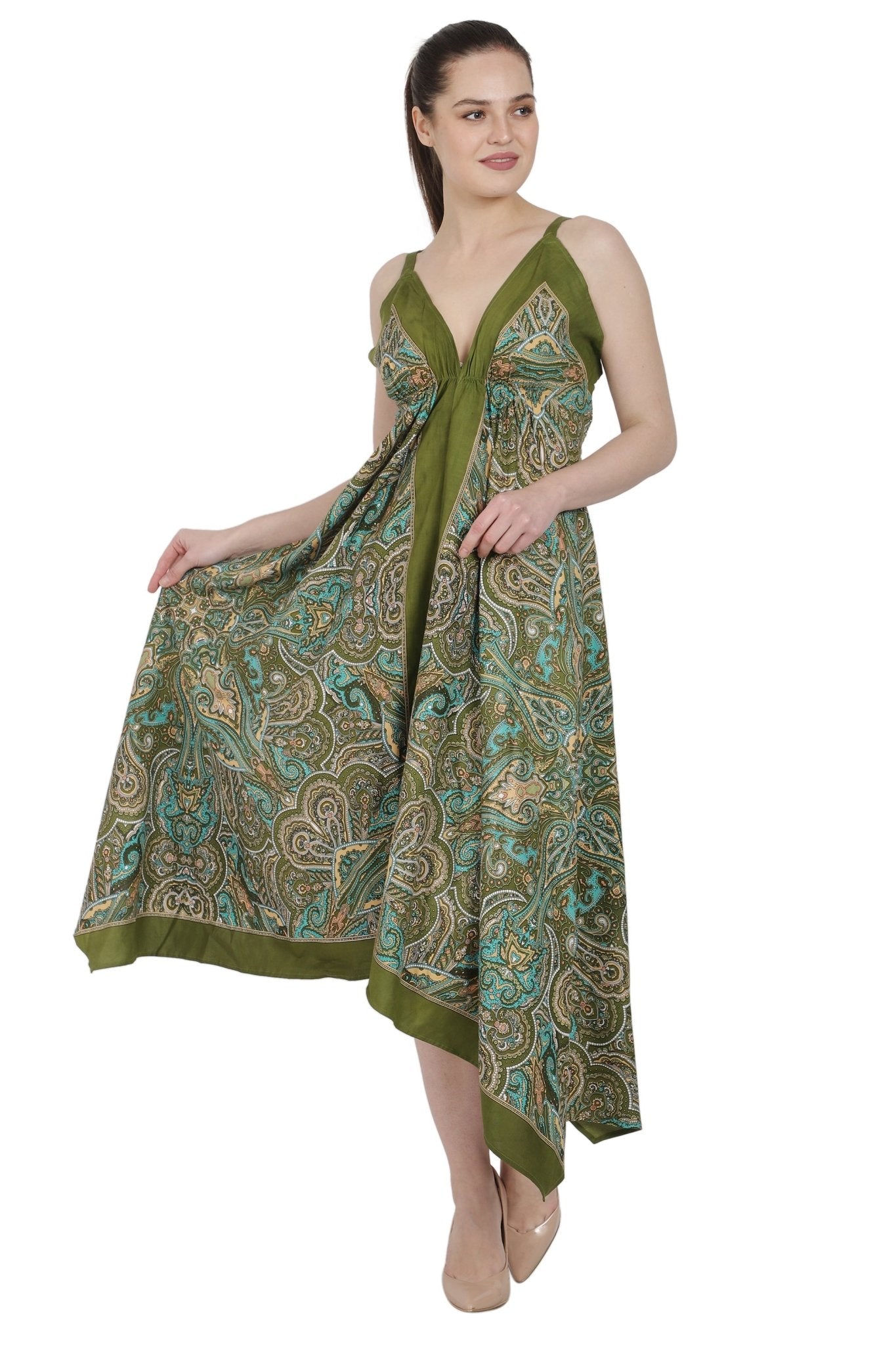 Printed Halter Top Dress PD - 9901 - Advance Apparels Inc