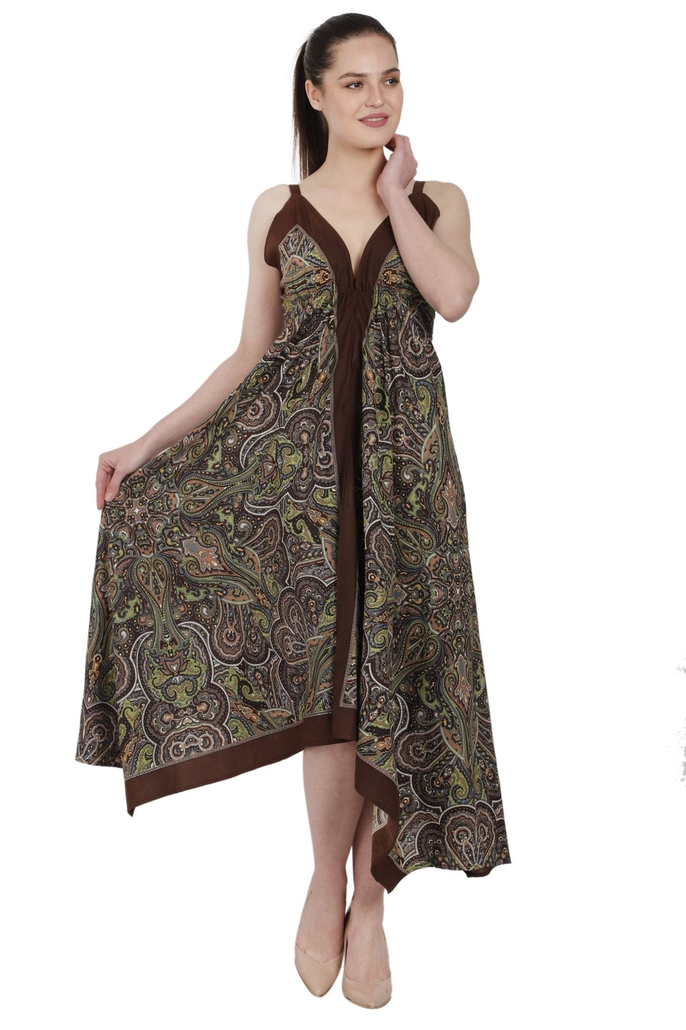 Printed Halter Top Dress PD - 9901 - Advance Apparels Inc