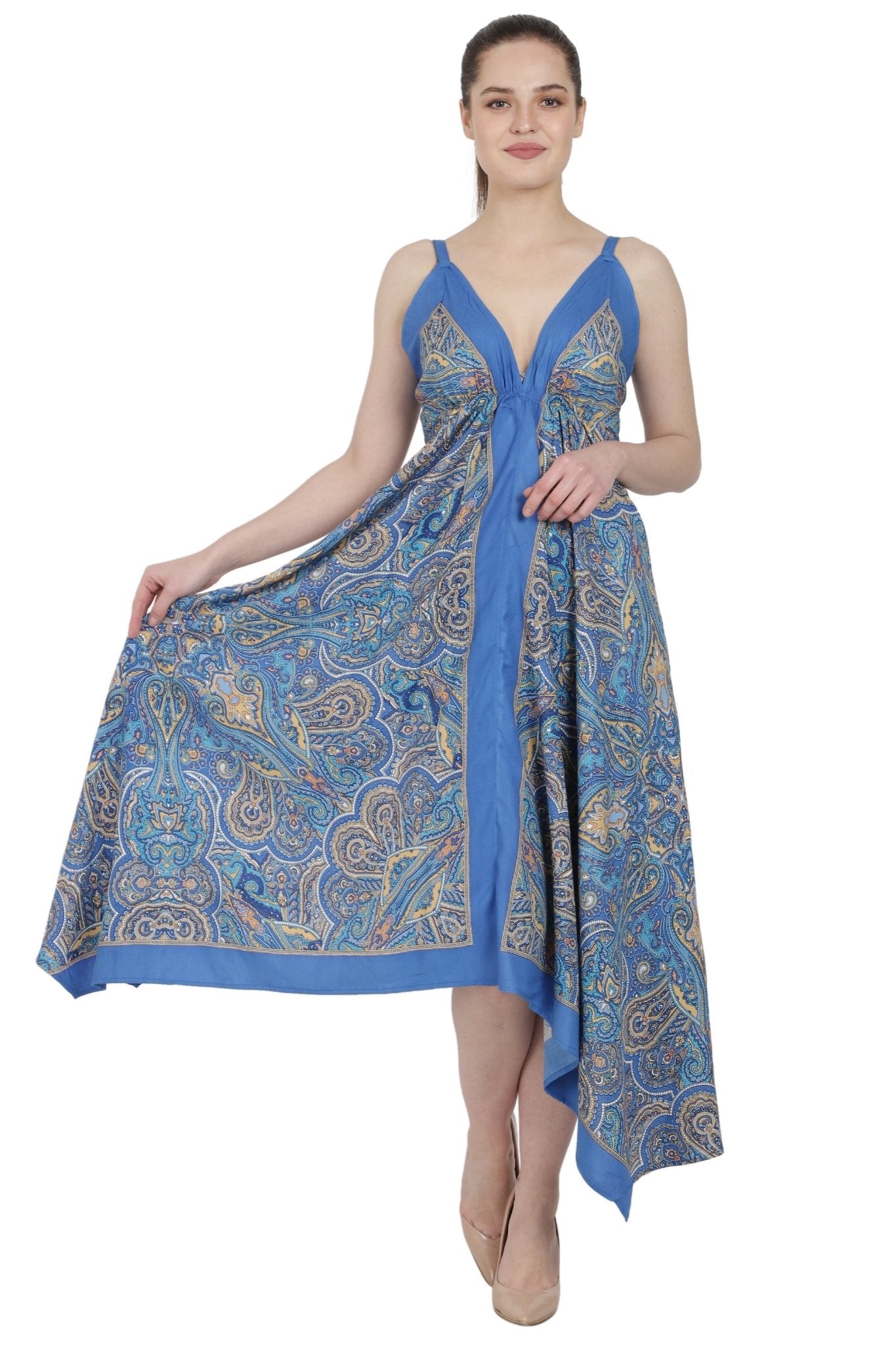 Printed Halter Top Dress PD - 9901 - Advance Apparels Inc