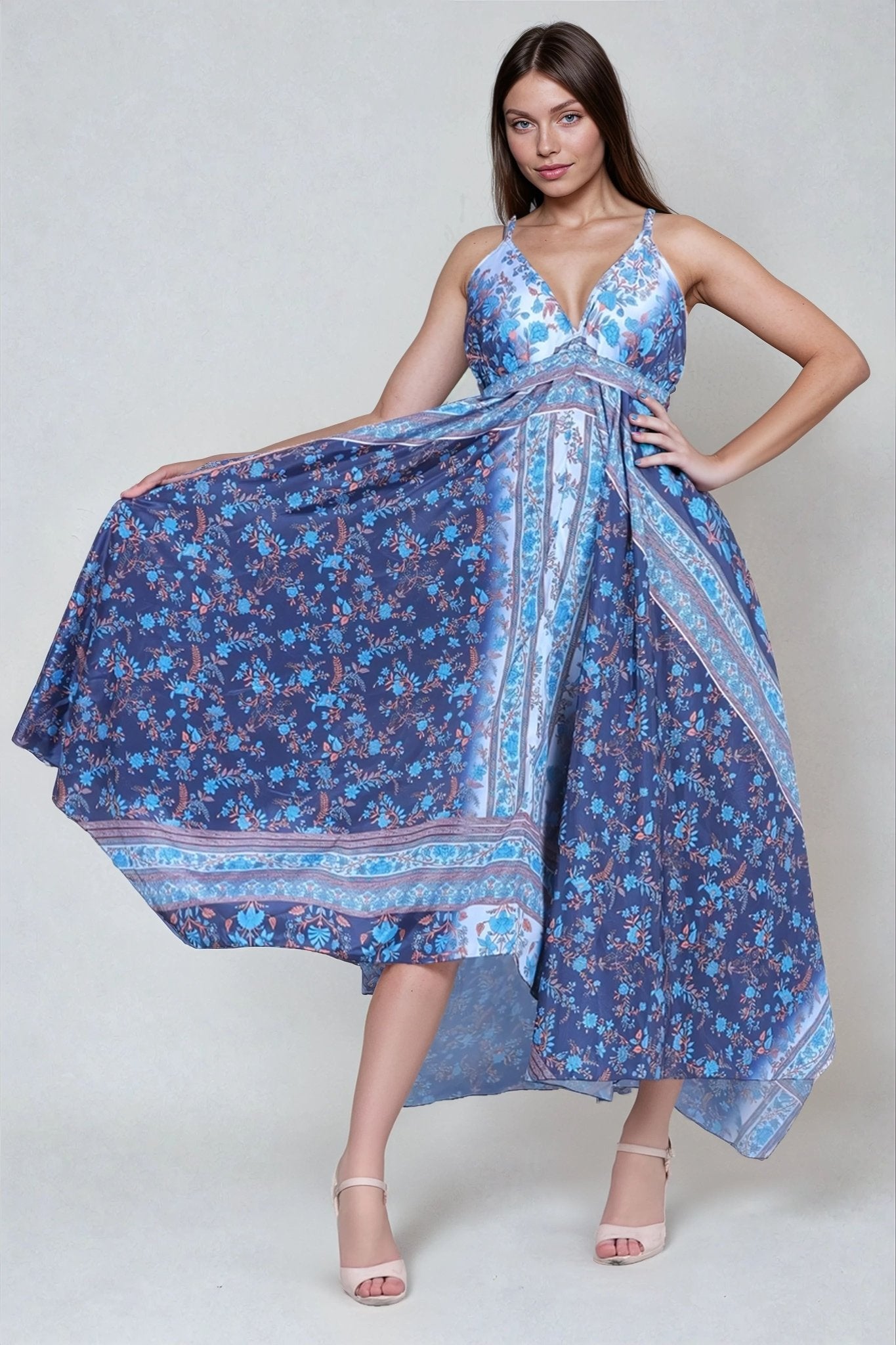 Printed Silk Dress AB - 12009 - Advance Apparels Inc
