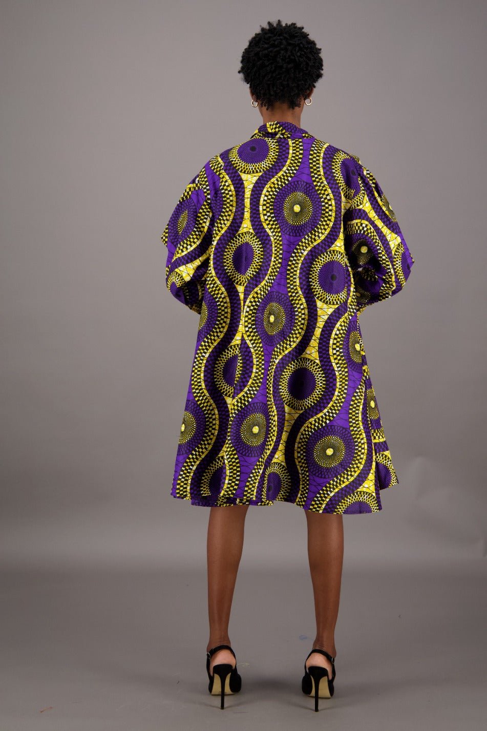 Purple Ankara Swing Dress AD - 25040 - 256 - Advance Apparels Inc