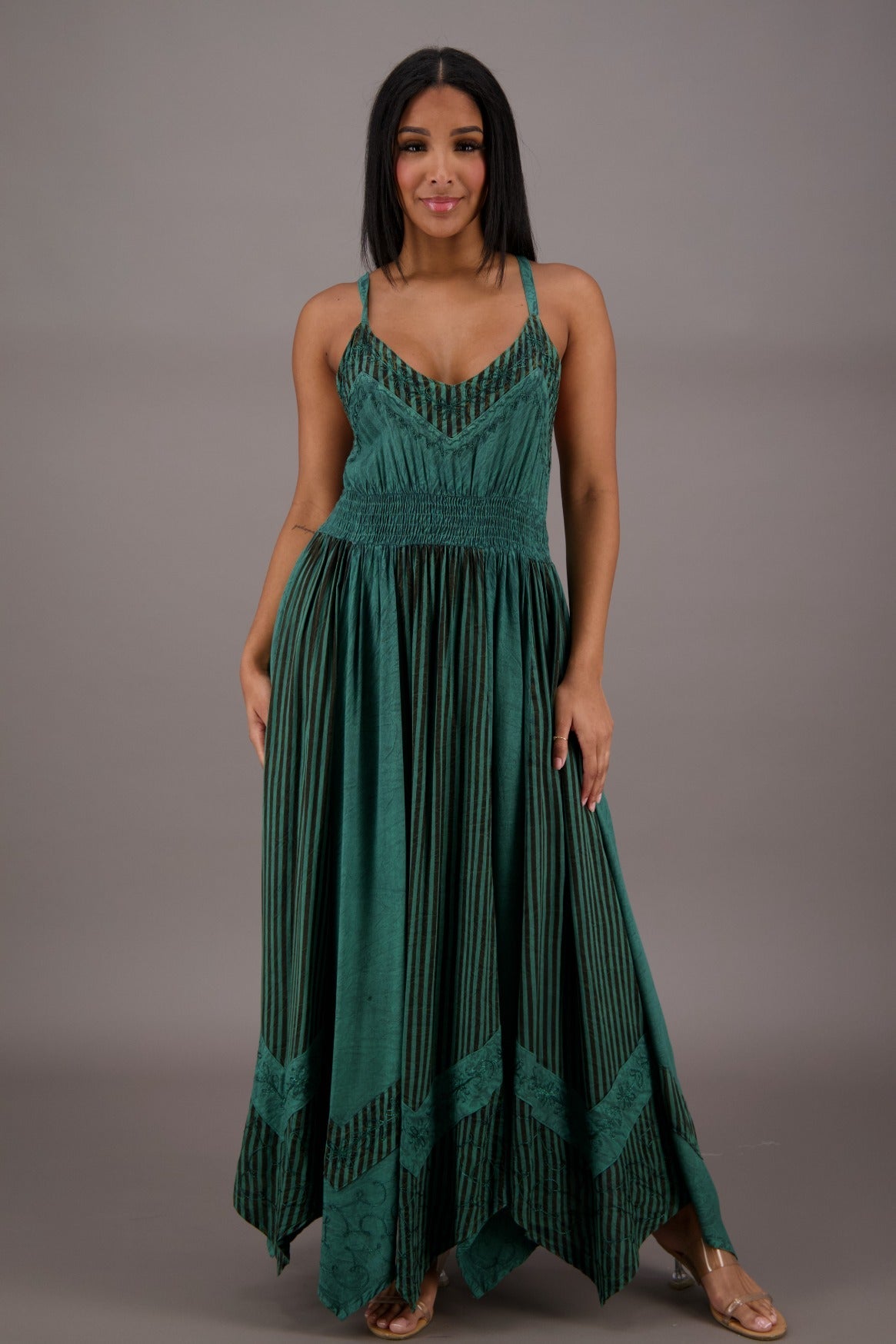 Regal Flair Acid Wash Maxi Dress ADL - 24339 - Advance Apparels Inc