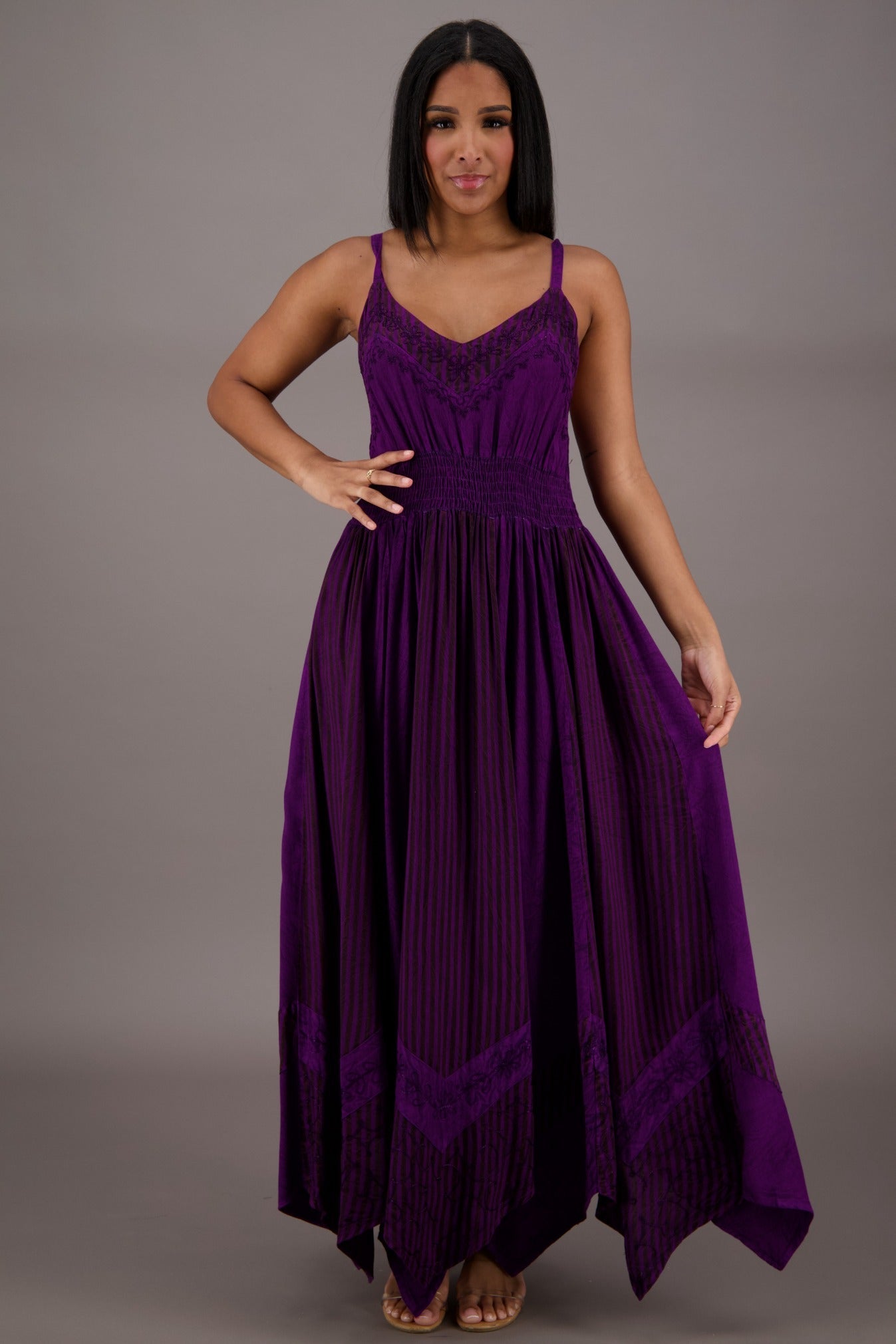 Regal Flair Acid Wash Maxi Dress ADL - 24339 - Advance Apparels Inc