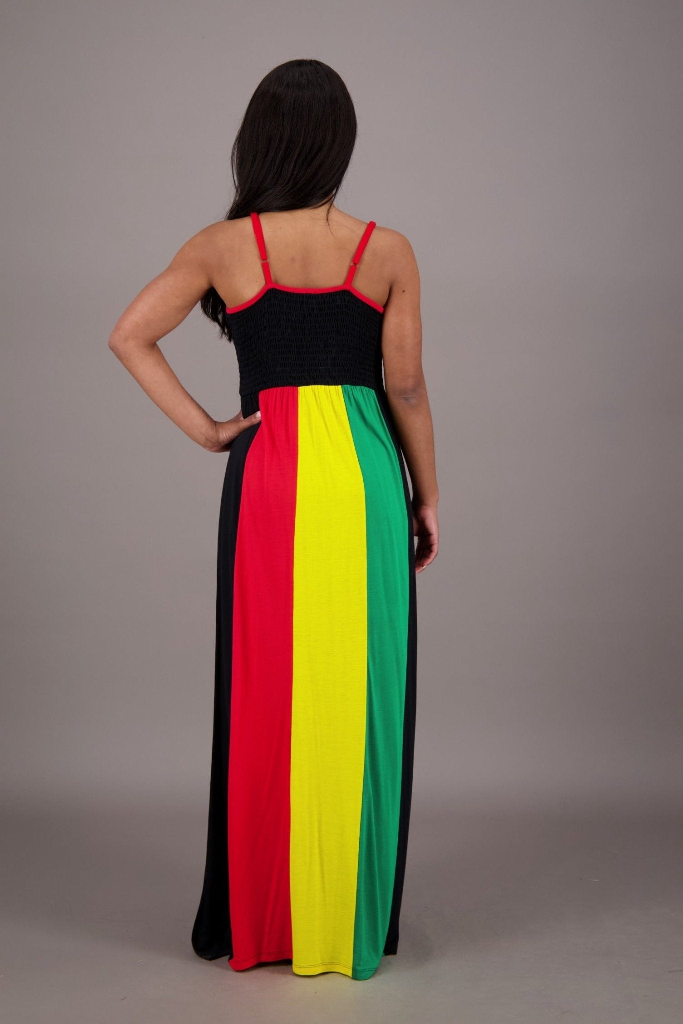 Reggae Radiance Rasta Maxi Dress R - 490 - Advance Apparels Inc