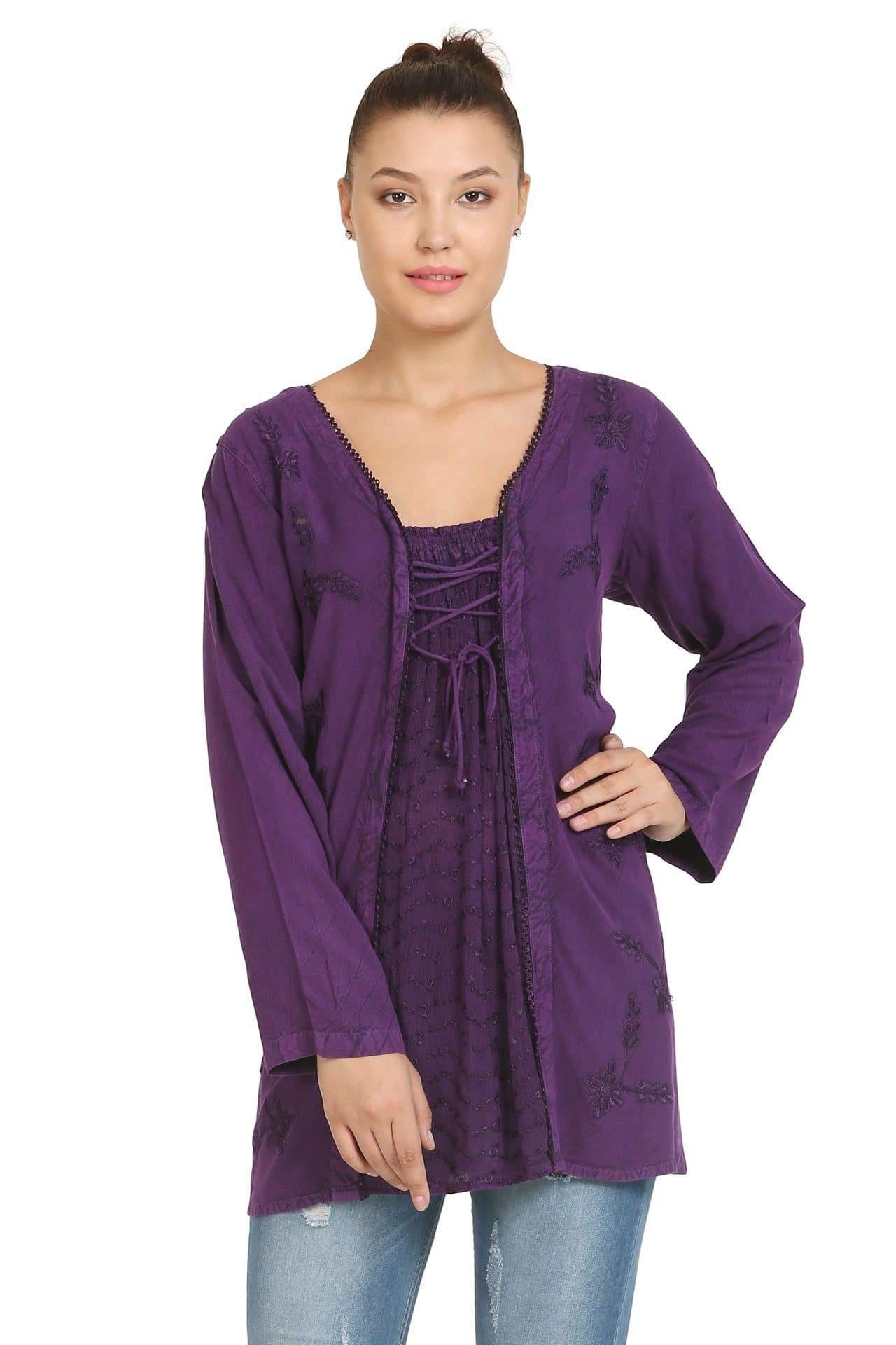 Renaissance Blouse Acid Wash w/ Sleeves (S/M - 1X/2X) 1660 - Advance Apparels Inc
