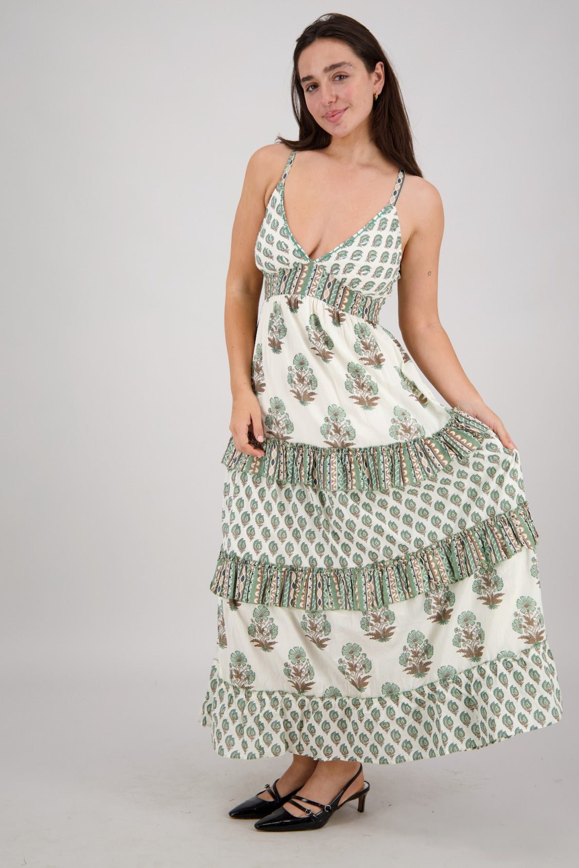 Saphira Block Print Maxi 25201 - Advance Apparels Inc