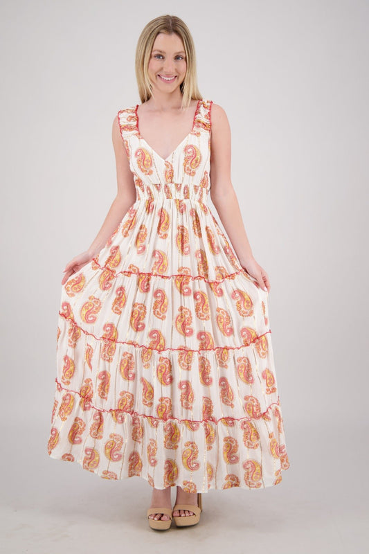 Sariyah Paisley Tiered Maxi - Advance Apparels Inc