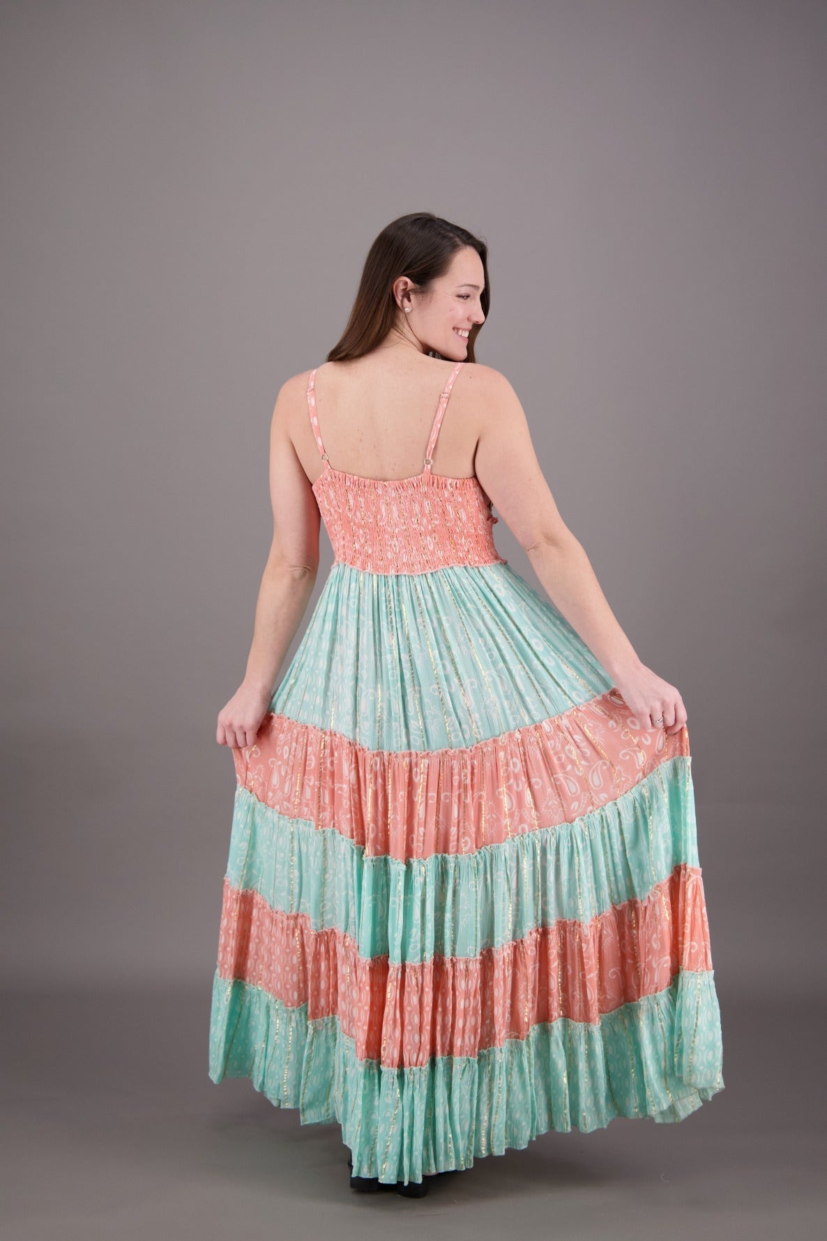 Sequined Boho Maxi Dress 24906 - Advance Apparels Inc