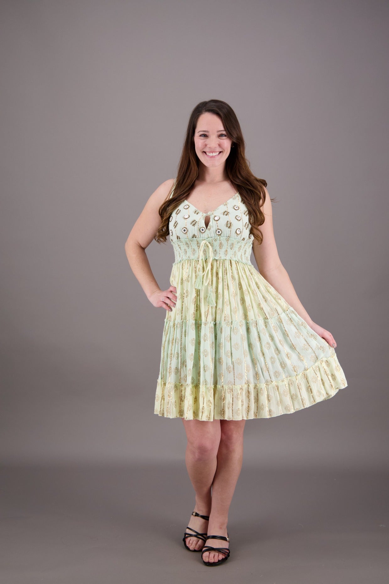 Serene Pastel Middy Dress 24928 - Advance Apparels Inc