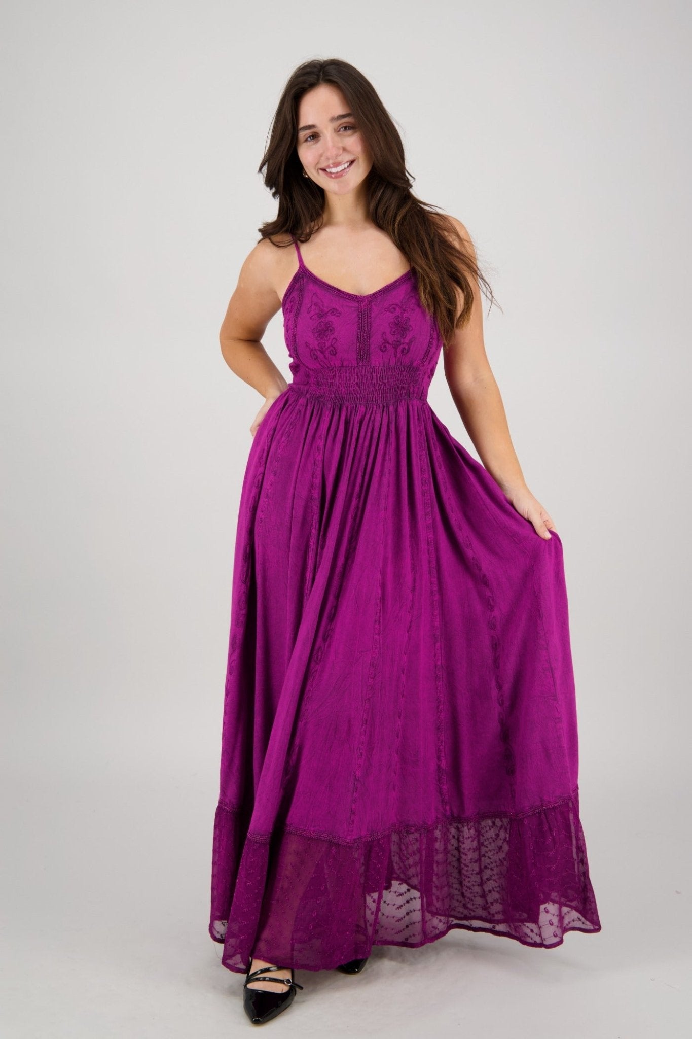 Renaissance Dress with Embroidery | Celtic Maxi Dress C3 / One Size Fits Most Renaissance Dress with Embroidery | Celtic Maxi Dress C3 / One Size Fits Most