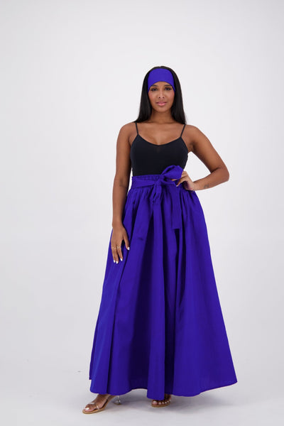 SIlk/Poly Blend Long Maxi Skirt 24317 Blue - Advance Apparels Inc