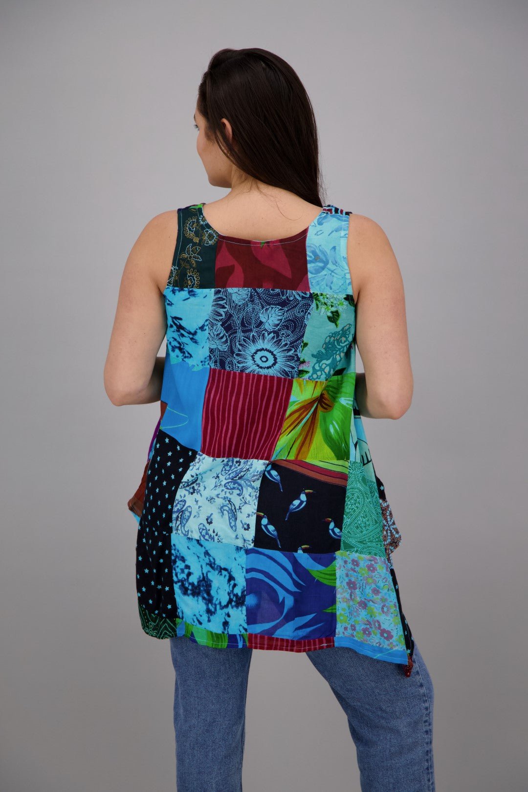 Sleeveless Patchwork Blouse PAT - 3265 - Advance Apparels Inc