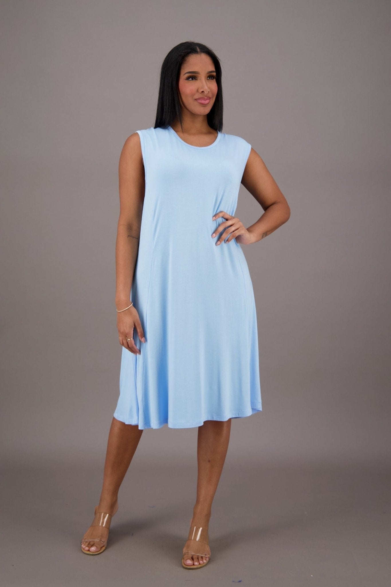 Solid Color Bamboo Tank Dress BAM - 24602 - Advance Apparels Inc