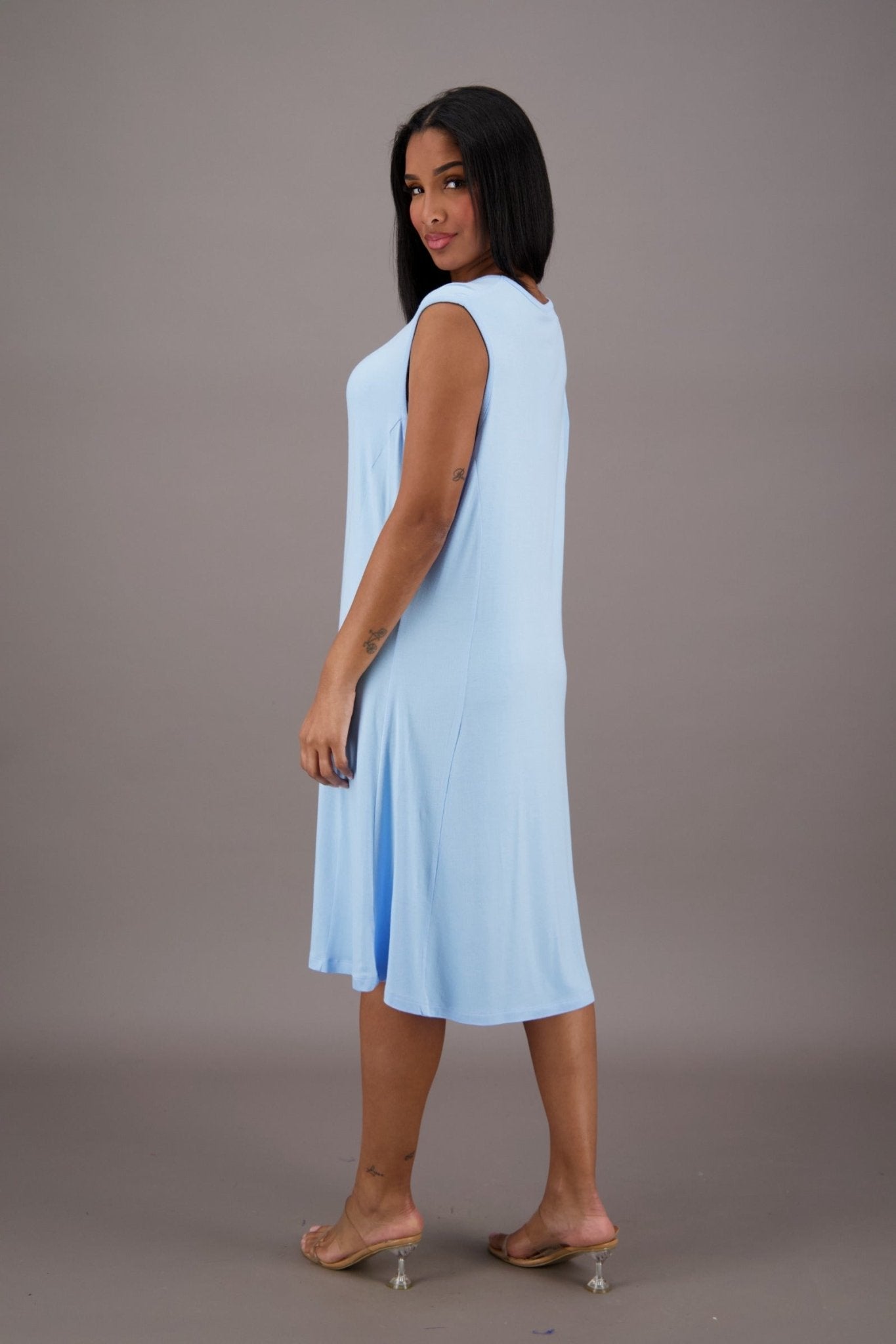 Solid Color Bamboo Tank Dress BAM - 24602 - Advance Apparels Inc