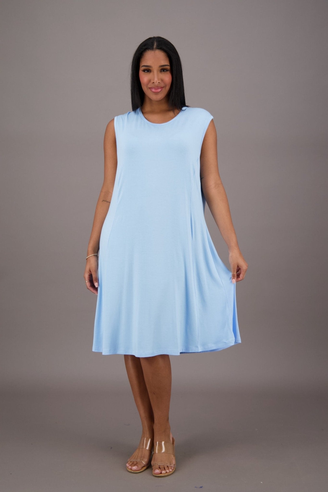 Solid Color Bamboo Tank Dress BAM - 24602 - Advance Apparels Inc