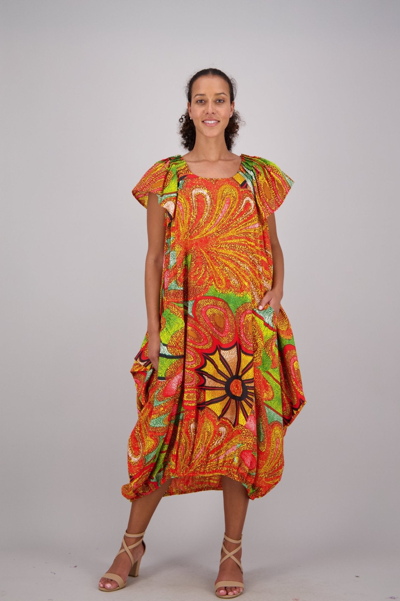 Sunburst Orange & Green Versa Dress AD - 25035 - 501 - Advance Apparels Inc
