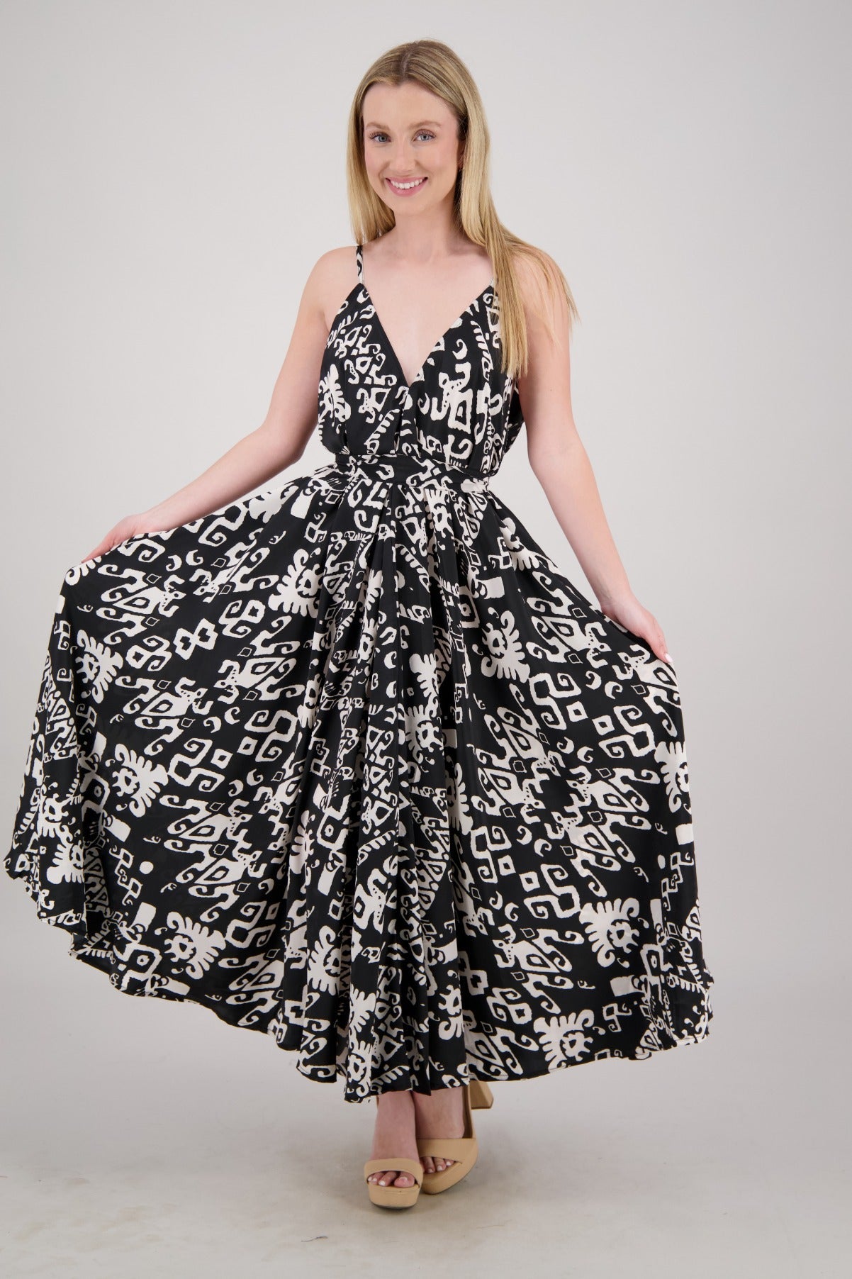 The Zaria Maxi Dress - Black Sand AB - 16109 - Advance Apparels Inc