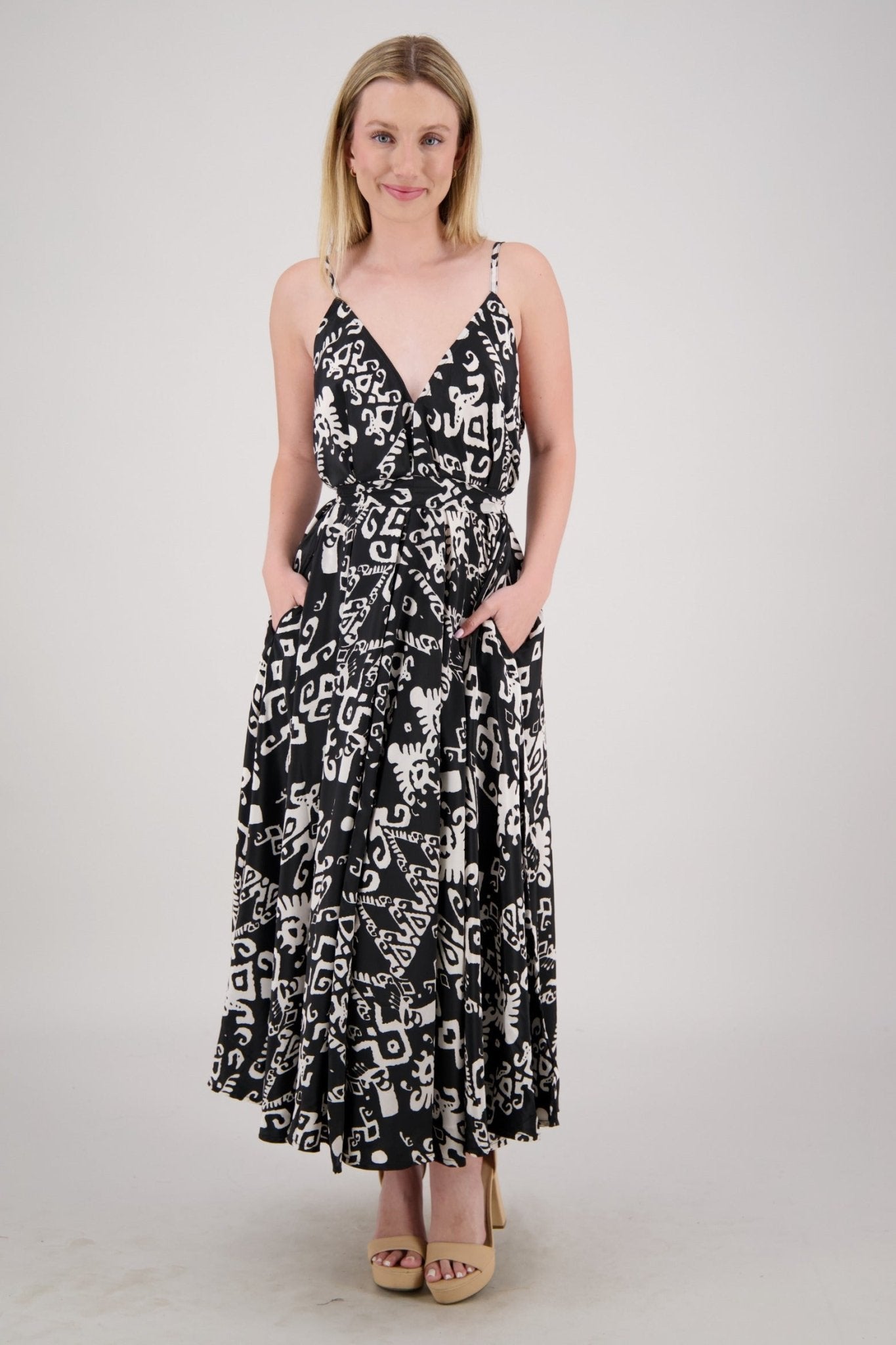 The Zaria Maxi Dress - Black Sand AB - 16109 - Advance Apparels Inc