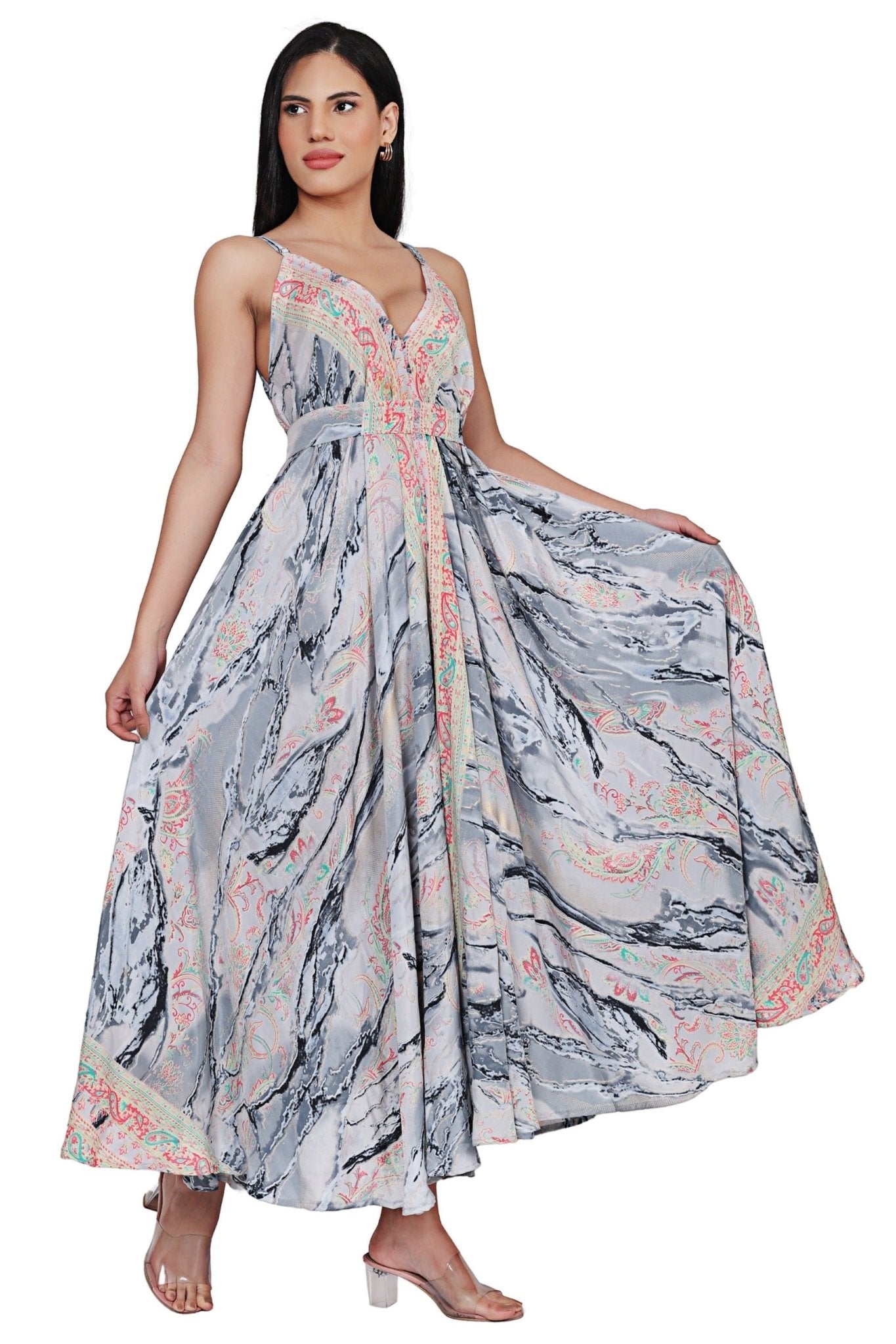 The Zaria Maxi Dress – Clouded Bloom AB - 16080 - Advance Apparels Inc