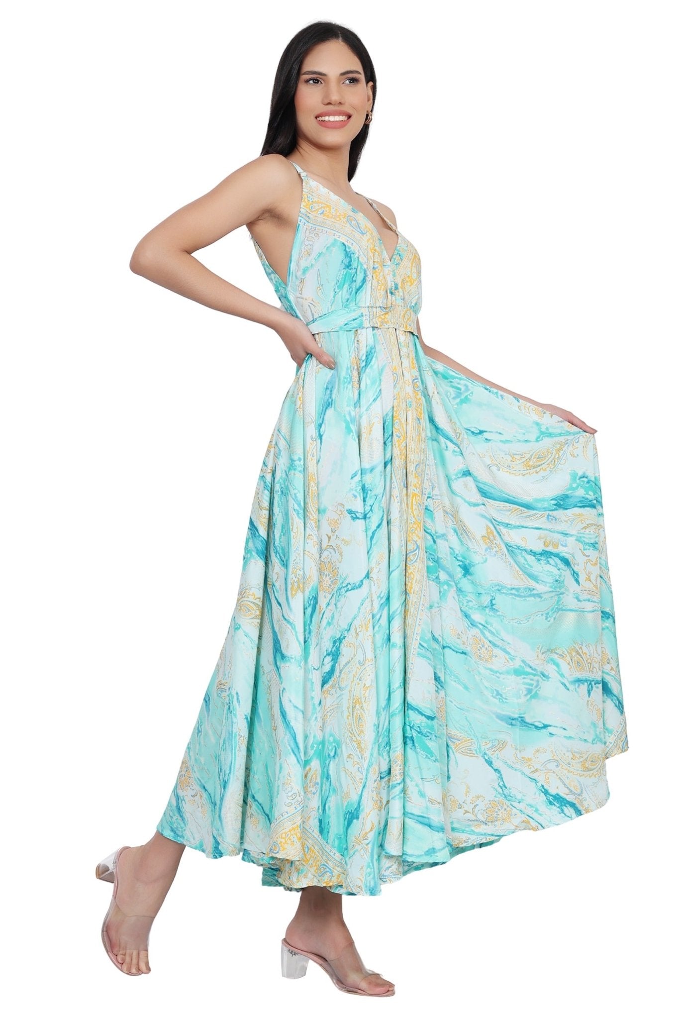 The Zaria Maxi Dress – Clouded Bloom AB - 16080 - Advance Apparels Inc