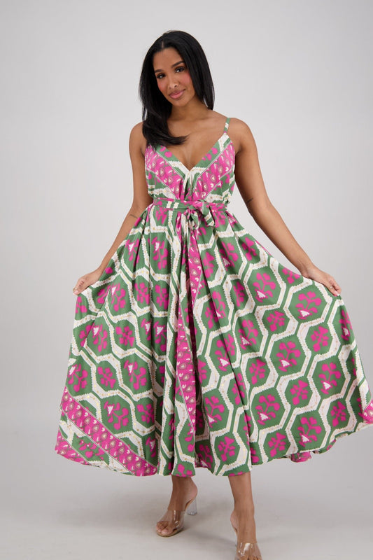 The Zaria Maxi Dress - Floral Frame AB - 16106 - Advance Apparels Inc