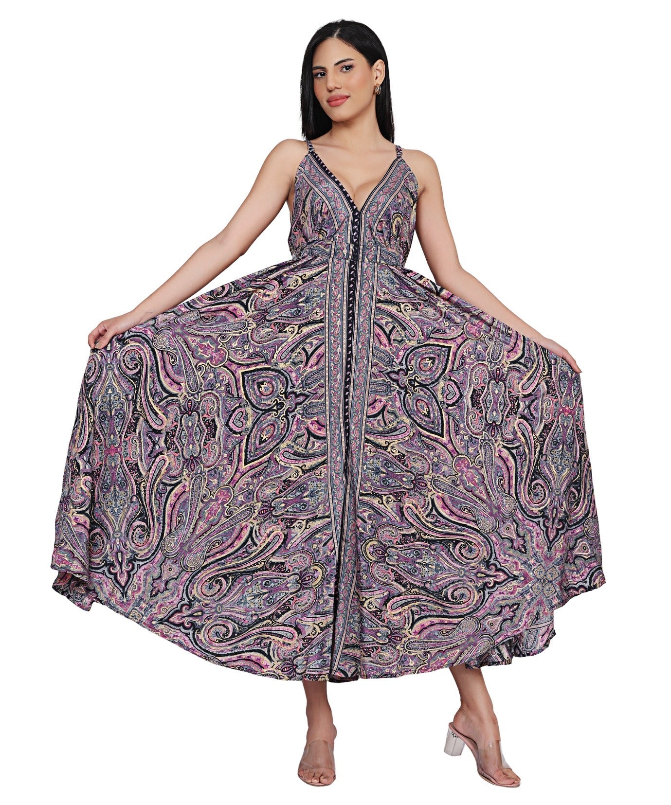 The Zaria Maxi Dress – Paisley Tapestry AB - 16079 - Advance Apparels Inc